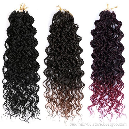Senegalese Twist Crochet Braids Wavy Senegalese Braids  Synthetic Hair Braids Preloop Extensions 18inch 15strands/pack